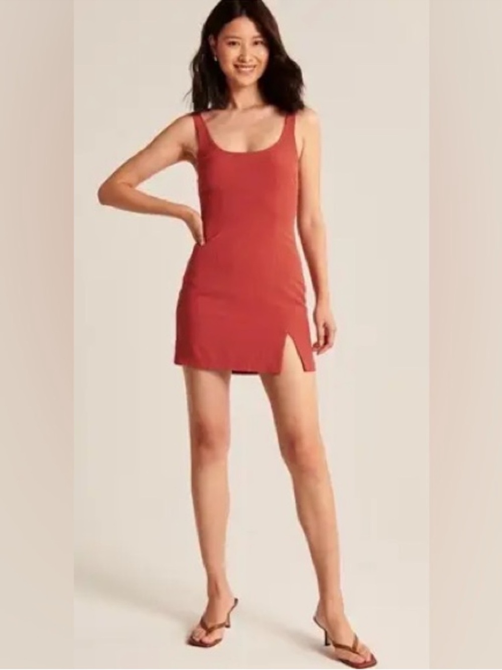 NWT Abercrombie & Fitch 90s Slip Dress in Red - Small Petite
